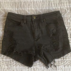 Guess high waisted shorts black distressed.